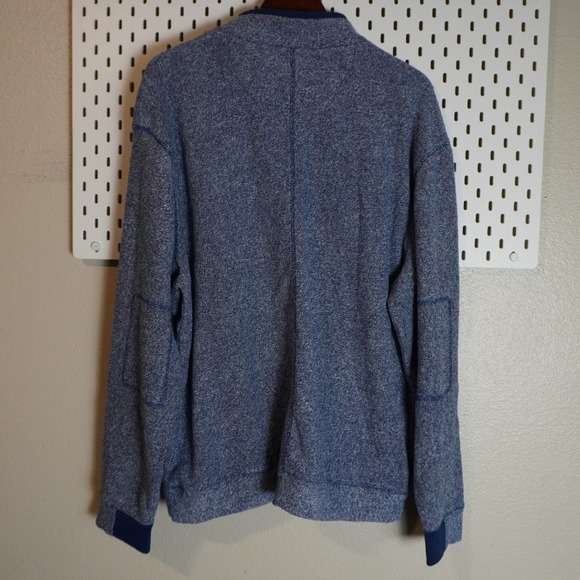 Greg Norman Mens Blue‎ Marled Fleece Quarter Zip Pullover Sweater XL - Picture 3 of 5